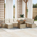 Conjunto de Comedor de Jardín con cojín 9 pcs Beige y Crema