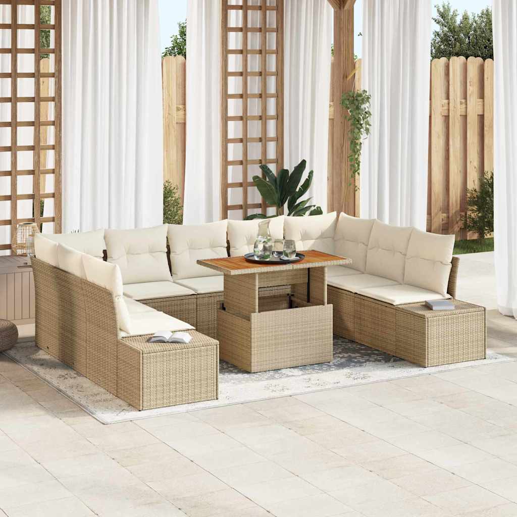 Conjunto de Comedor de Jardín 9 pcs Negro y Verde Azulado