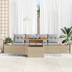Conjunto de Comedor de Jardín con cojín 5 pcs Beige y gris