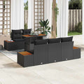 Conjunto de Comedor de Jardín con cojín 6 pcs Negro y Marrón