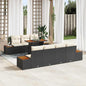 Conjunto de sofá de jardim com almofada 8 unid. Bege Polirratão