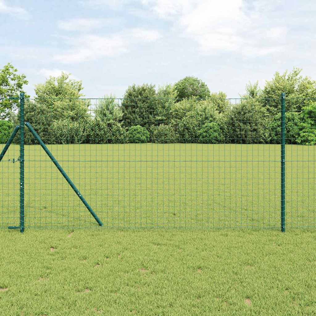 Reja con postes Verde 1.2 x 10 m Acero