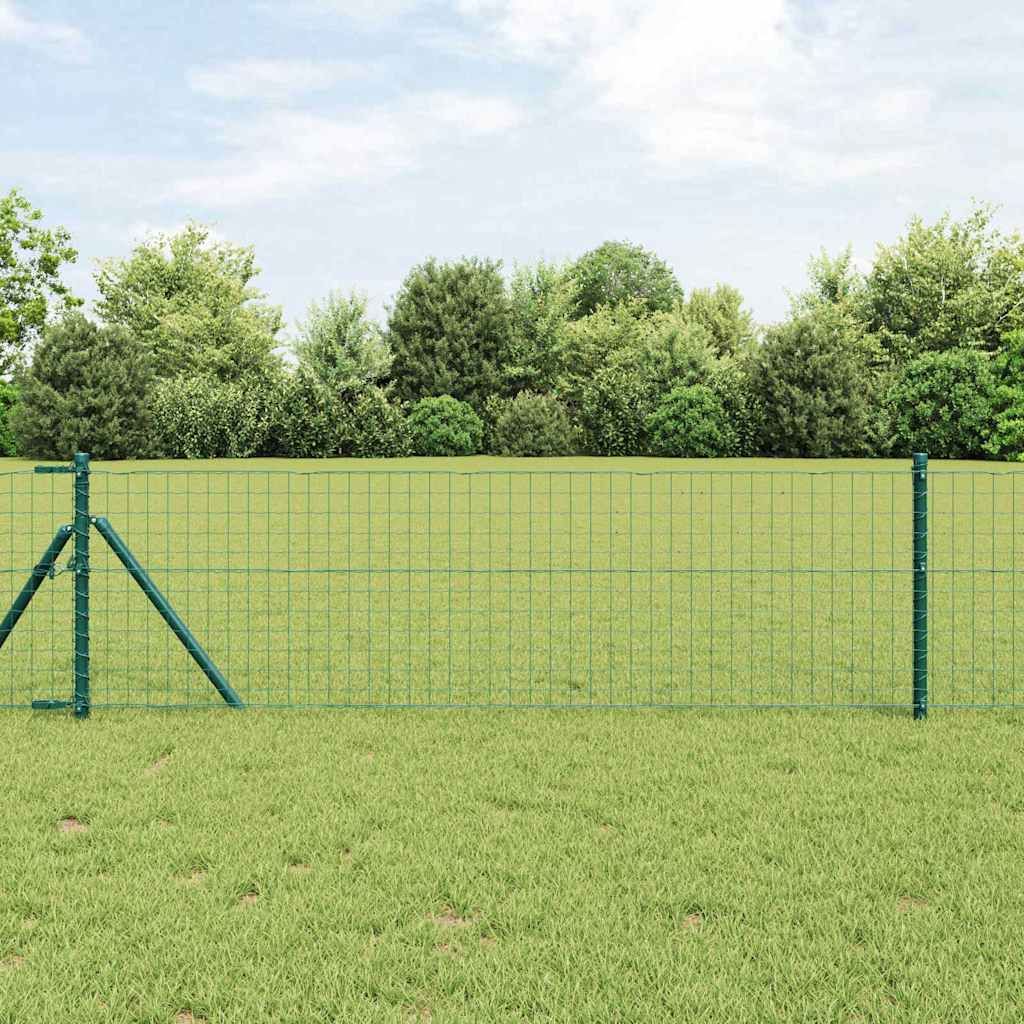 Reja con postes Verde 1.2 x 10 m Acero