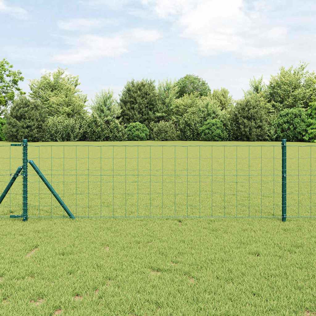 Reja con postes Verde 1.2 x 10 m Acero