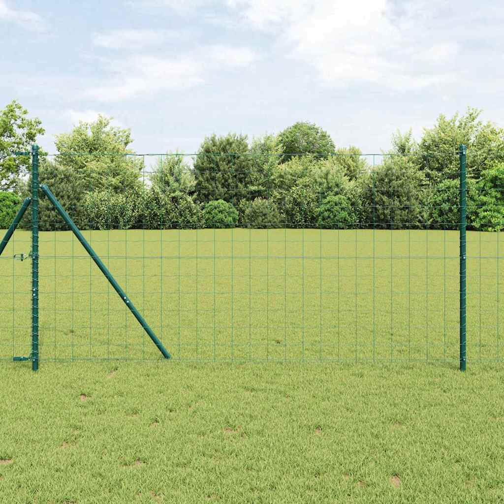Reja con postes Verde 1.2 x 10 m Acero
