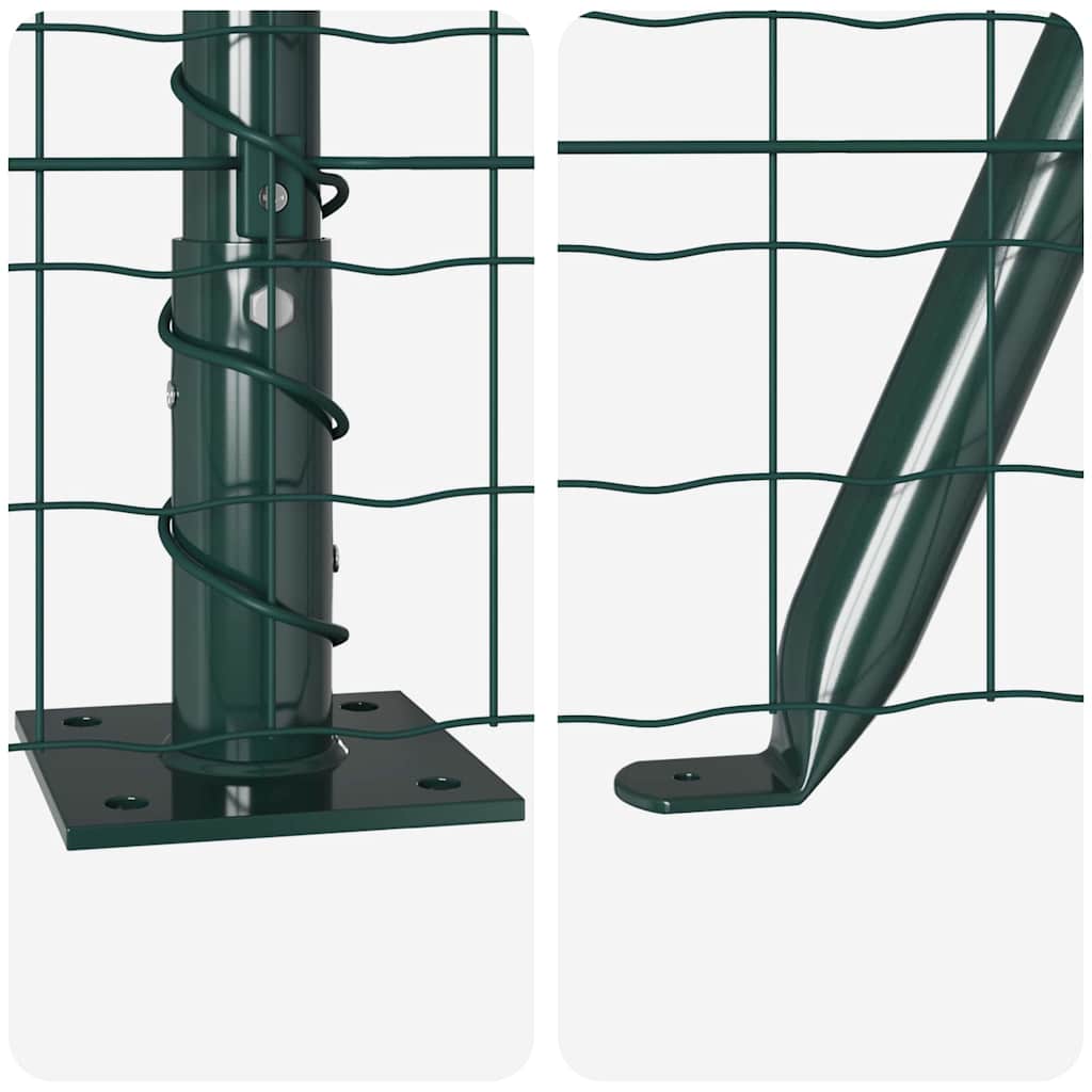 Reja con postes Verde 1.2 x 10 m Acero
