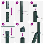 Reja con postes Verde 1.2 x 10 m Acero