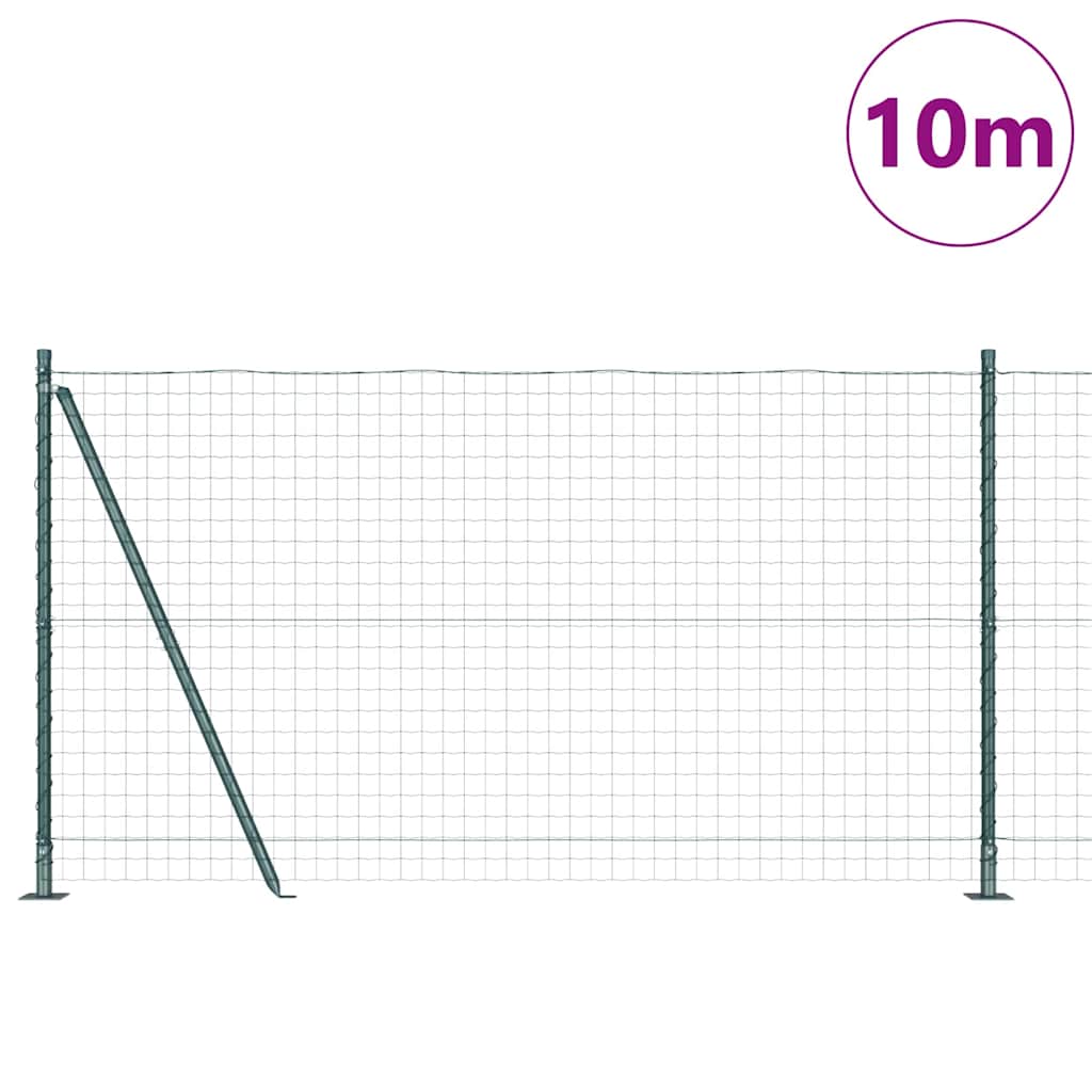 Reja con postes Verde 1.2 x 10 m Acero