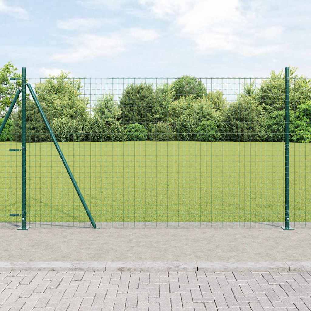 Reja con postes Verde 1.2 x 10 m Acero