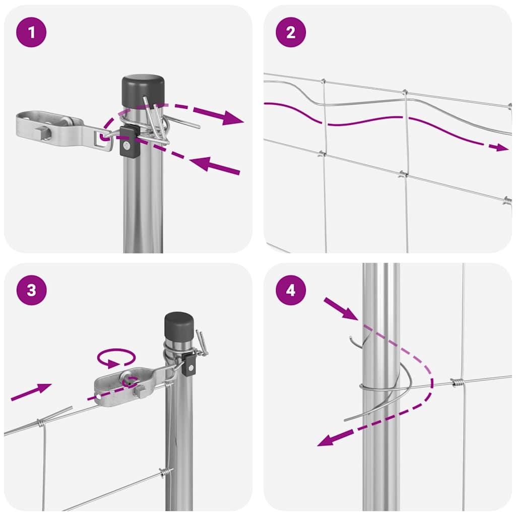 Poste de Valla Galvanizado 100 x 0,8 m Acero