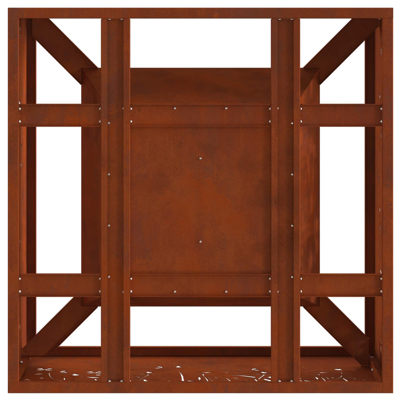 Hoguera Marrón 60 x 60 x 30 cm Acero autopatinable