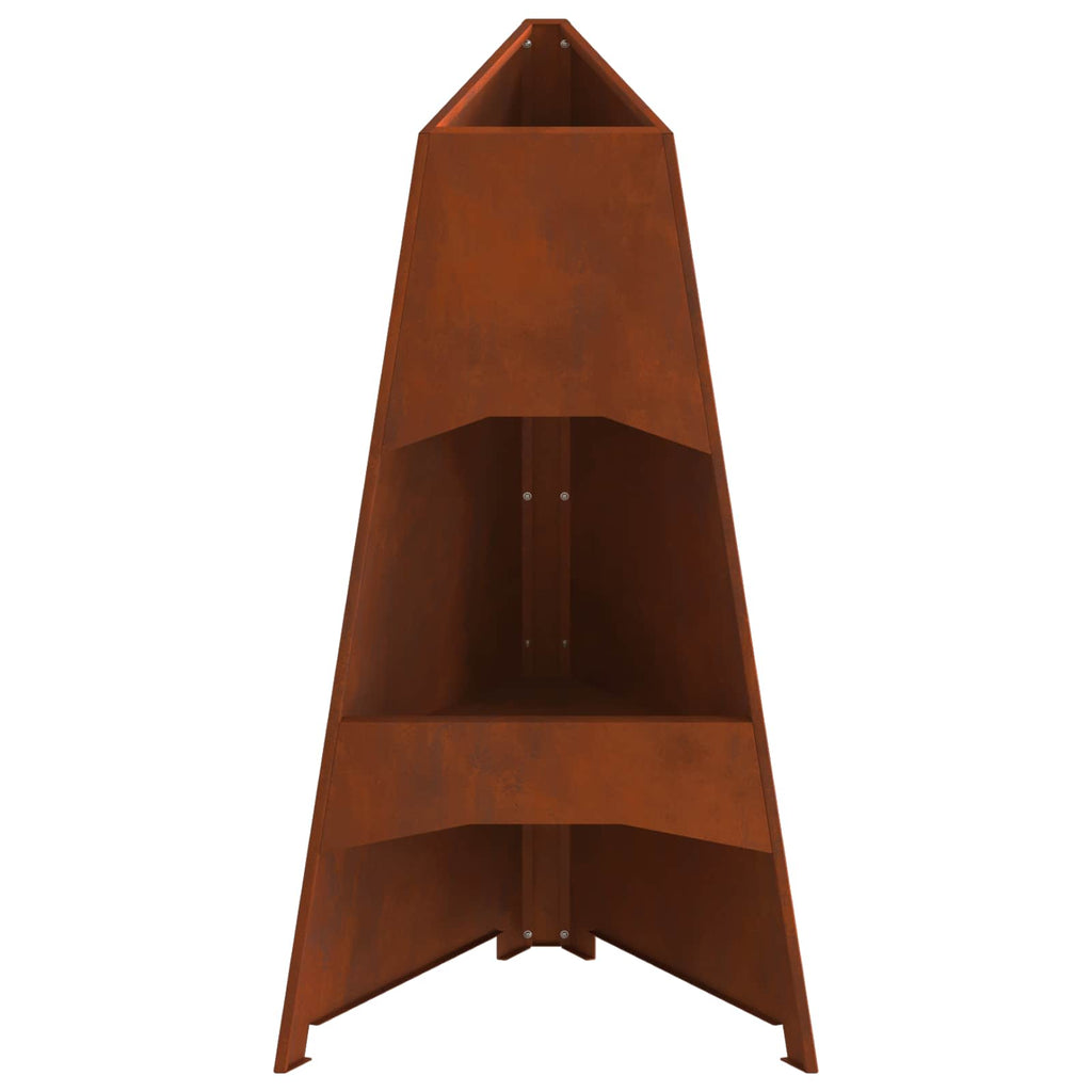 Hoguera Marrón 50 x 50 x 95 cm Acero autopatinable