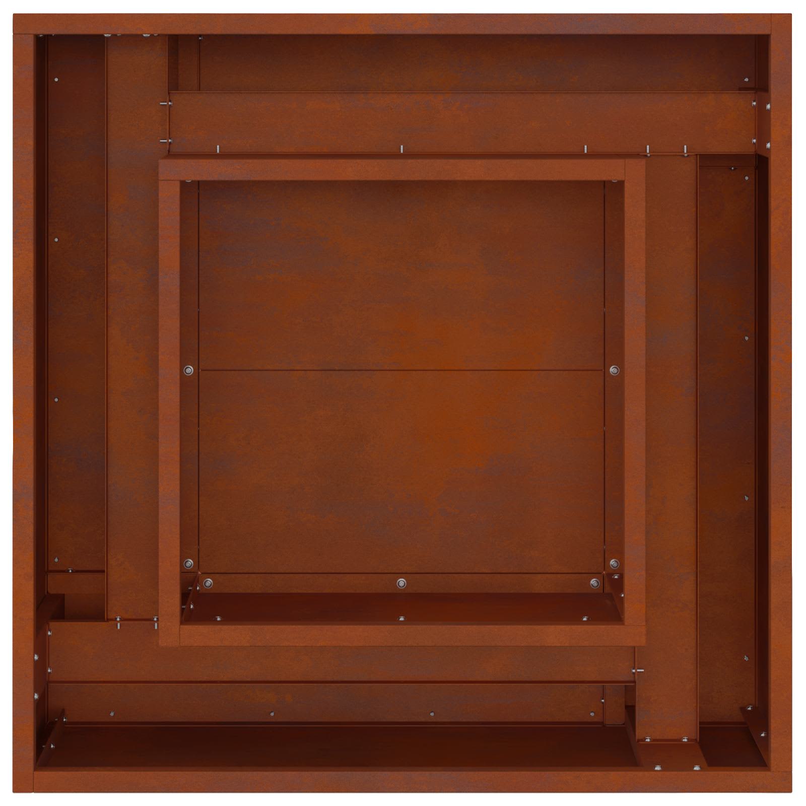 Hoguera Marrón 60 x 60 x 30 cm Acero autopatinable