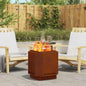 Lareira Sem Fumo Castanha 38 x 38 x 51 cm Aço Corten