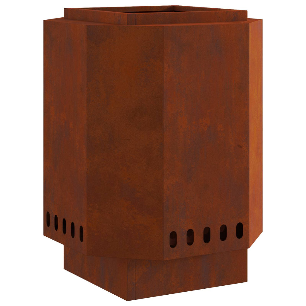 Hoguera Sin Humo Marrón 38 x 38 x 51 cm Acero autopatinable