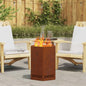 Lareira Sem Fumo Castanha 38 x 38 x 51 cm Aço Corten