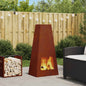 Lareira Castanha 50 x 35 x 100 cm Aço Corten