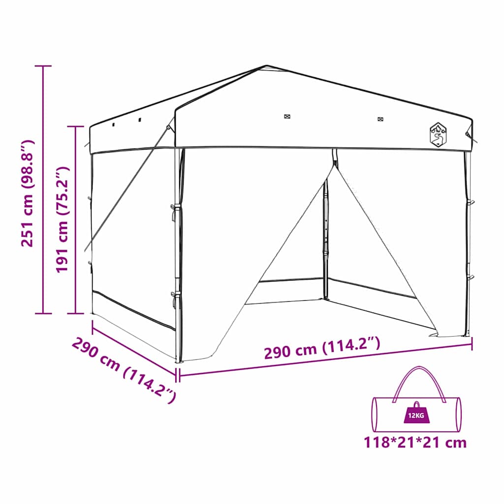 Carpa Dosel Manual Azul 290 x 290 x 251 cm tela