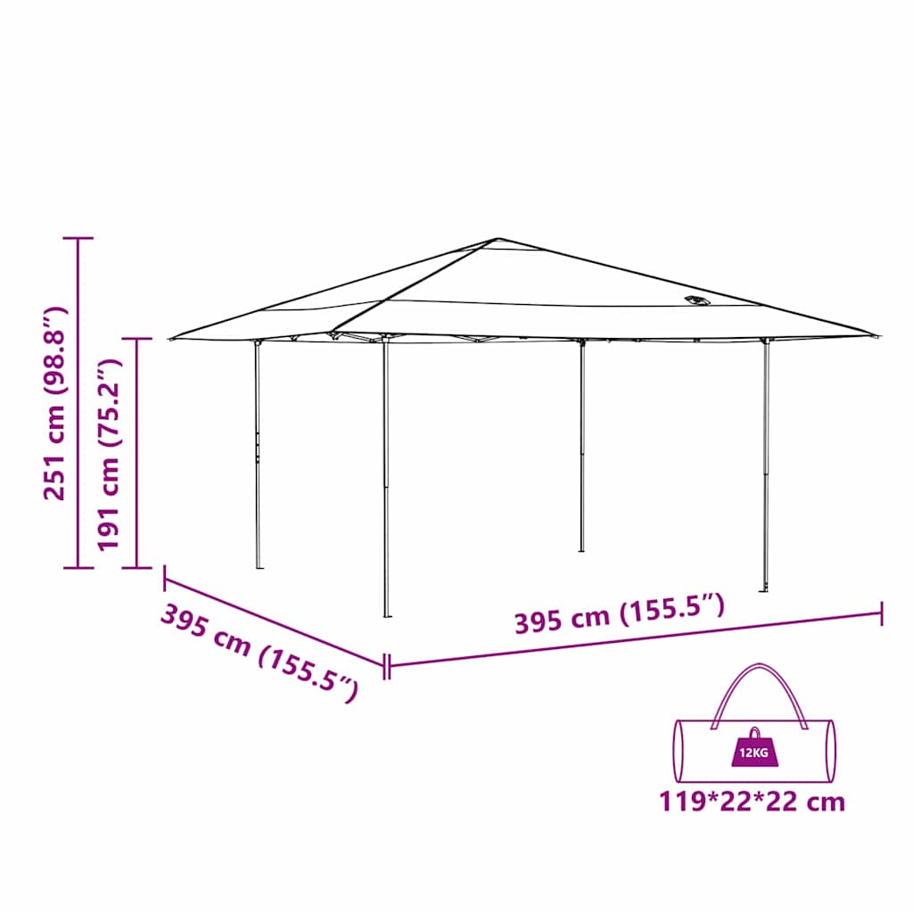 Carpa Dosel Manual Azul 395 x 395 x 251 cm tela