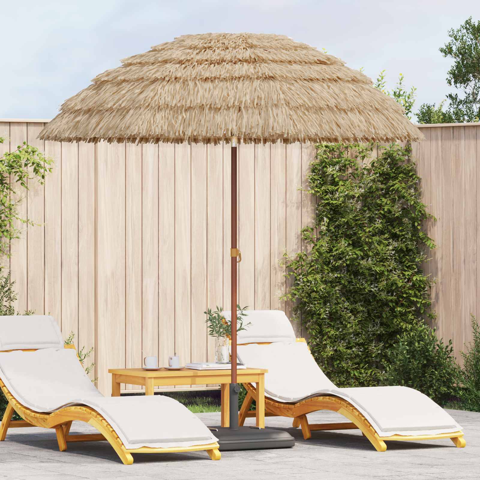 Garden Parasol Natural 160 x 160 x 196 cm