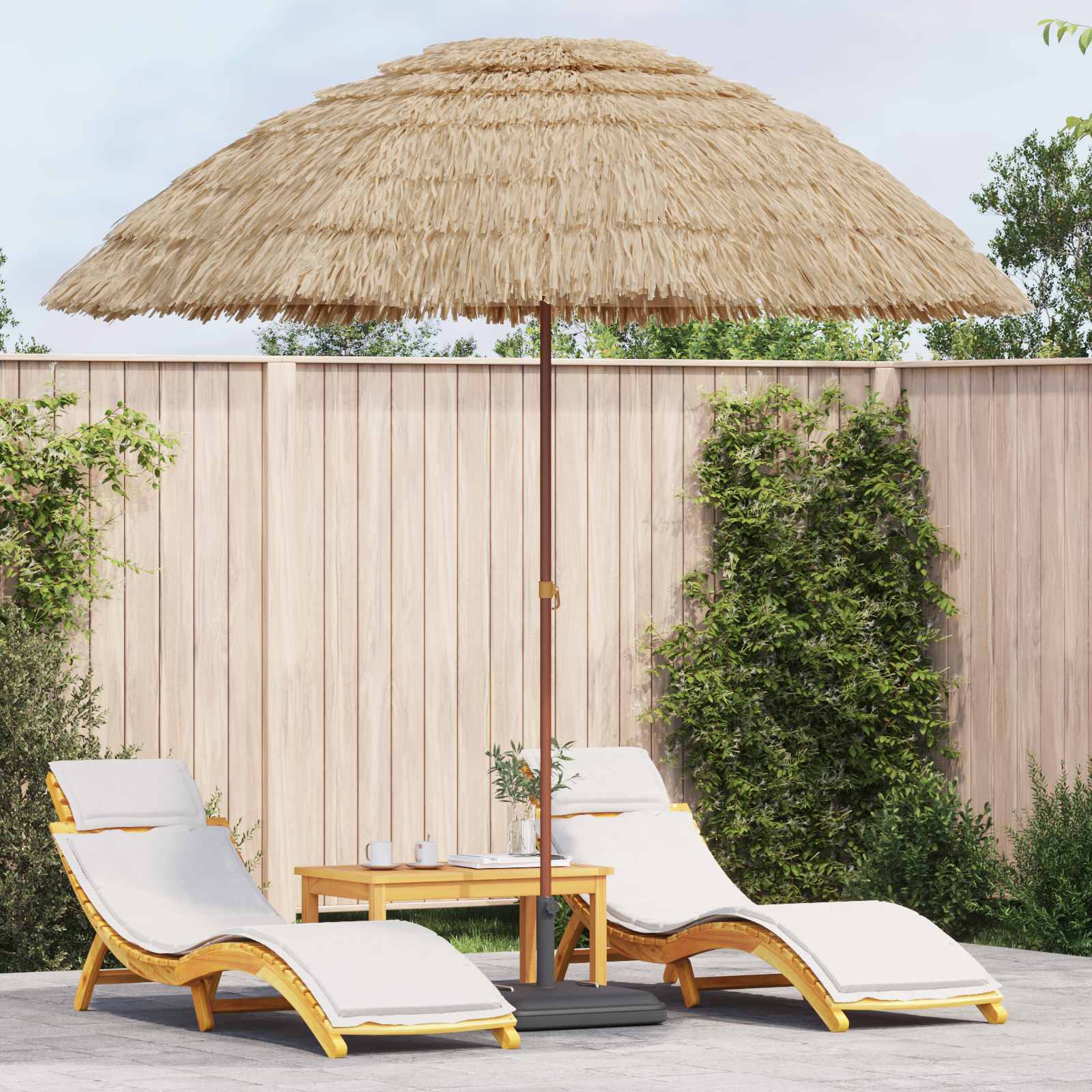 Garden Parasol Natural 160 x 160 x 196 cm
