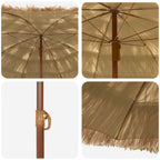Parasol de playa Natural 160 x 160 x 196 cm Poliéster y Acero
