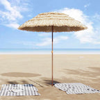 Parasol de playa Natural 160 x 160 x 196 cm Poliéster y Acero