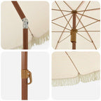 Parasol de playa Amarillo y 205 x 205 x 210 cm