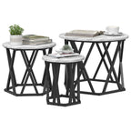 Mesa Lateral Nido 3 pcs Gris Sonoma