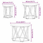 Mesa Lateral Nido 3 pcs Gris Sonoma
