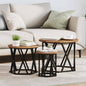 Mesa Lateral Nido 3 pcs Gris Sonoma