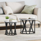 Mesa de Café 2 pcs Gris Sonoma Madera Ingenierizada y Acero