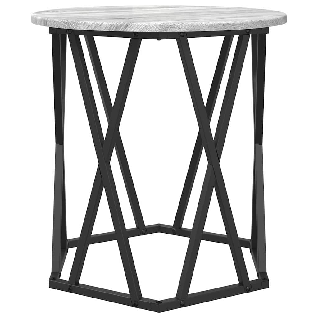 Mesa de Café 2 pcs Gris Sonoma Madera Ingenierizada y Acero