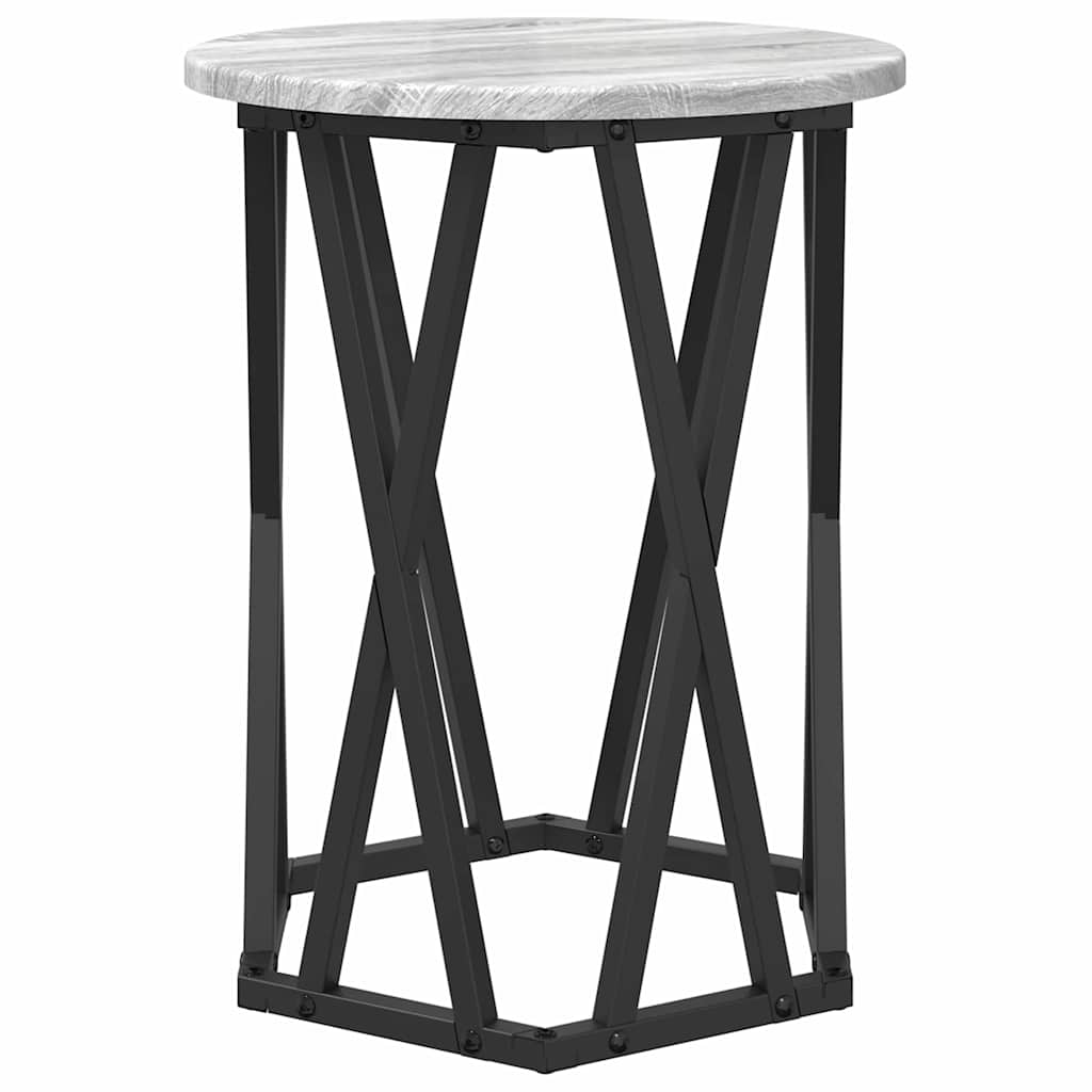 Mesa de Café 2 pcs Gris Sonoma Madera Ingenierizada y Acero