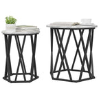 Mesa de Café 2 pcs Gris Sonoma Madera Ingenierizada y Acero