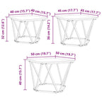 Mesa de Café 3 pcs Gris Sonoma Madera Ingenierizada y Acero