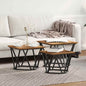 Mesa de Café 3 pcs Gris Sonoma Madera Ingenierizada y Acero