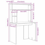Escritorio con estante 91 x 50 x 149 cm Madera de ingeniería