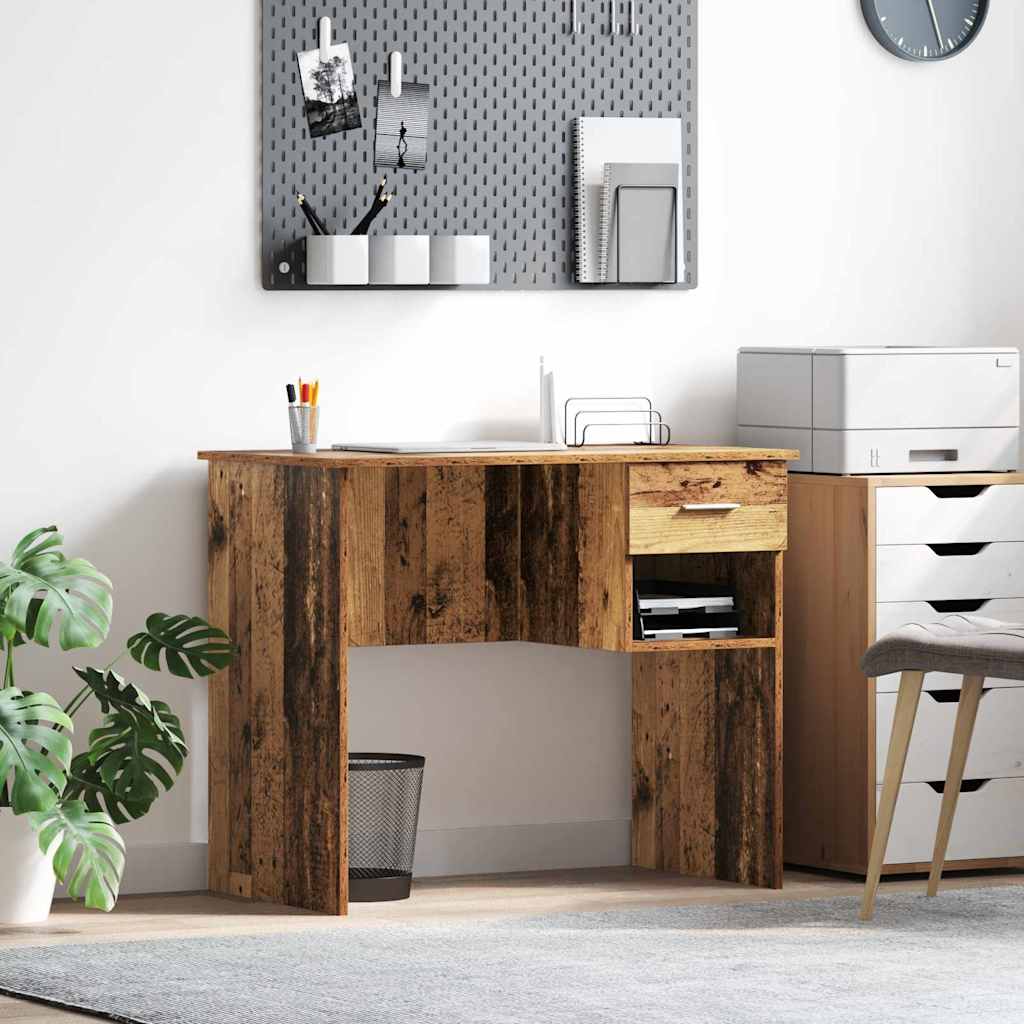 Desk with drawer 90 x 49 x 75 cm Engineered wood