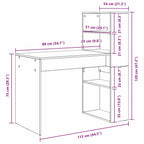 Escritorio con estante 113 x 54 x 120 cm Madera de ingeniería