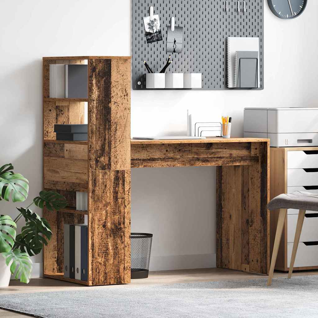 Desk with shelf 113 x 54 x 120 cm Engineered wood
