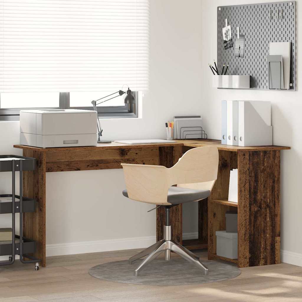 Desk with shelf 142 x 102 x 73 cm Engineered wood
