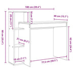 Escritorio con estante 100 x 40 x 90 cm Madera de ingeniería