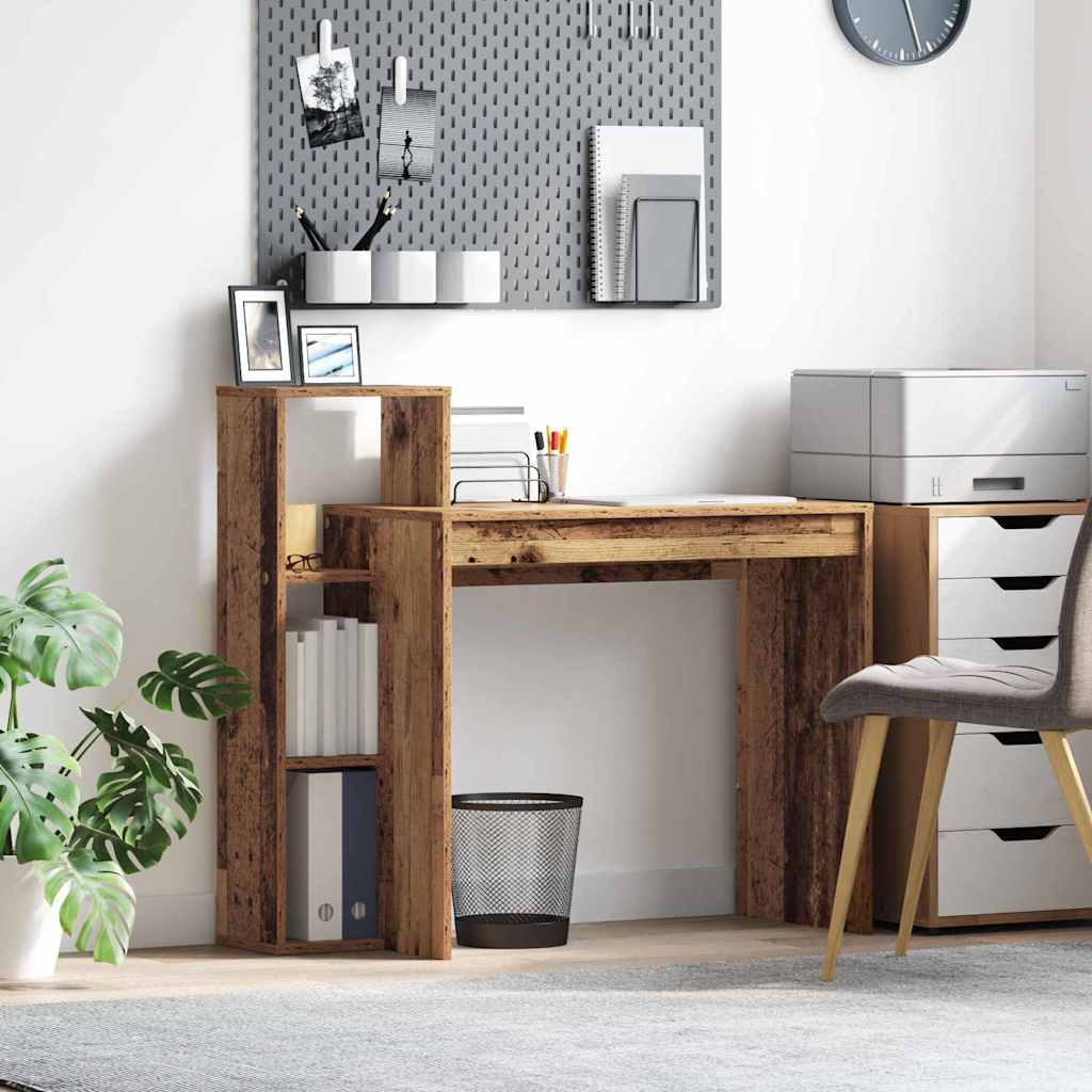 Escritorio con estante 100 x 40 x 90 cm Madera de ingeniería