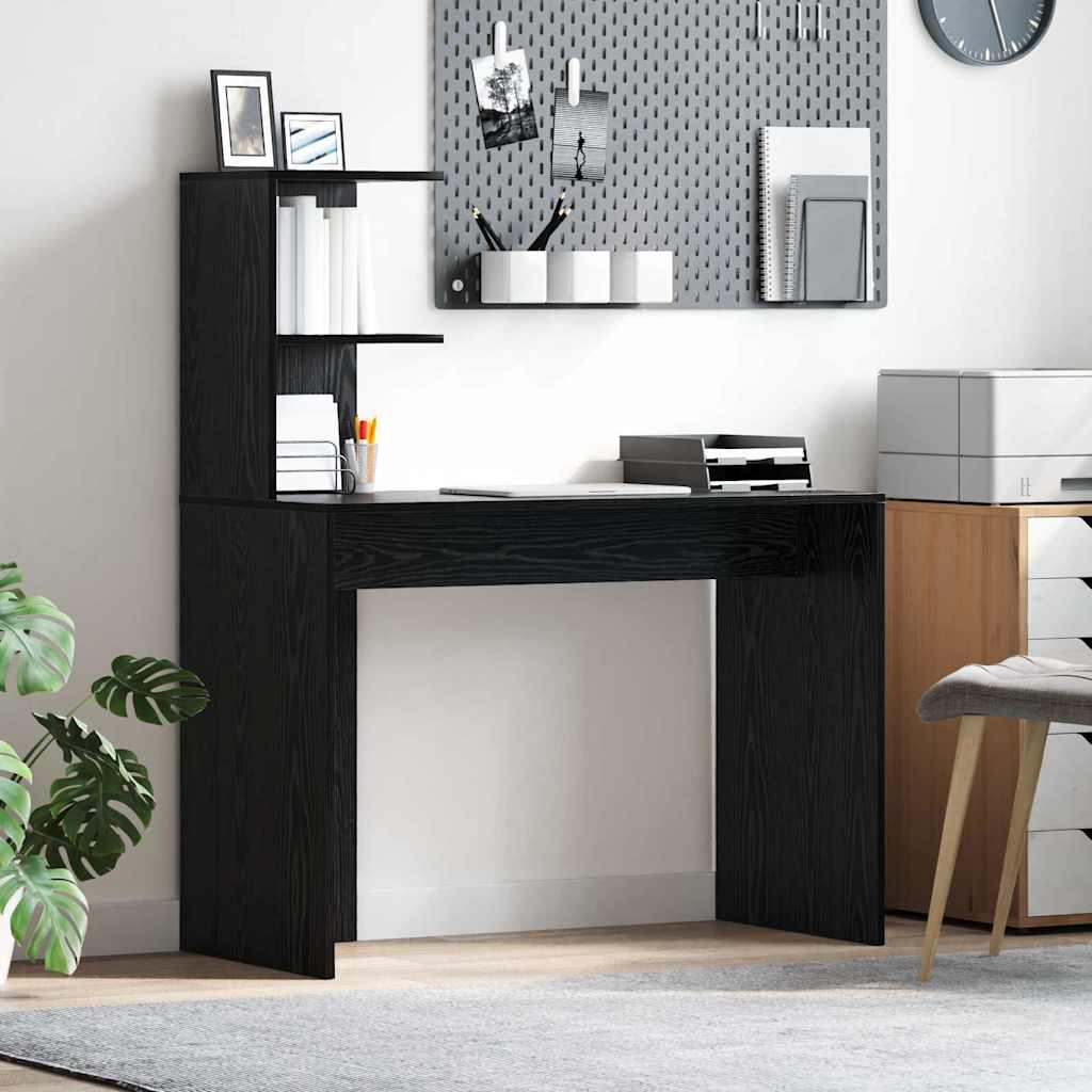 Desk with shelf 102 x 50 x 124 cm Engineered wood