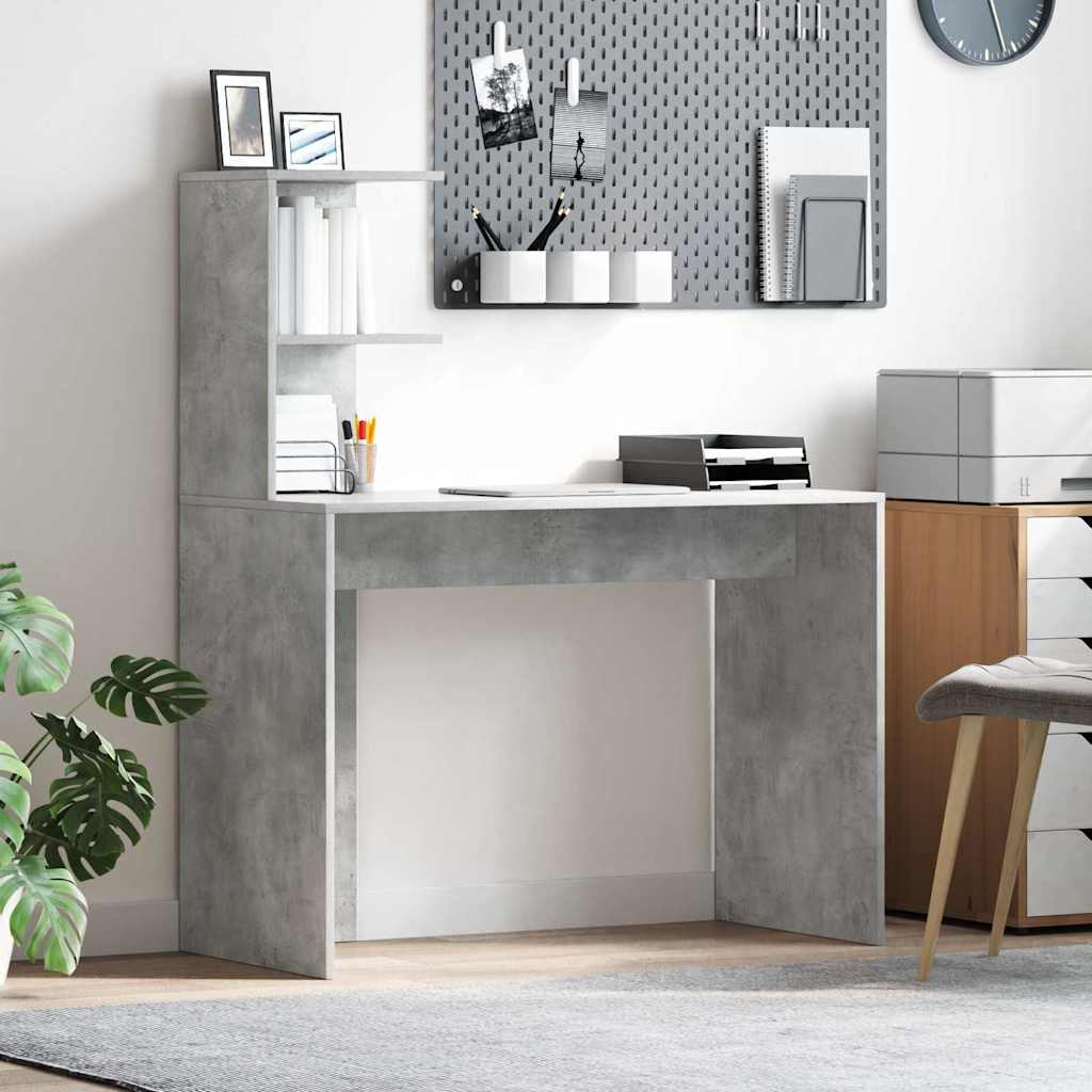 Desk with shelf 102 x 50 x 124 cm Engineered wood