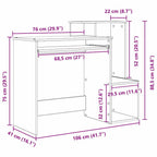 Escritorio con cajón 106 x 41 x 88.5 cm Madera de ingeniería