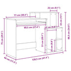 Escritorio con cajón 120,5 x 44 x 88,5 cm Madera de ingeniería
