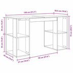 Escritorio con estante 130 x 50.5 x 75 cm Madera de ingeniería
