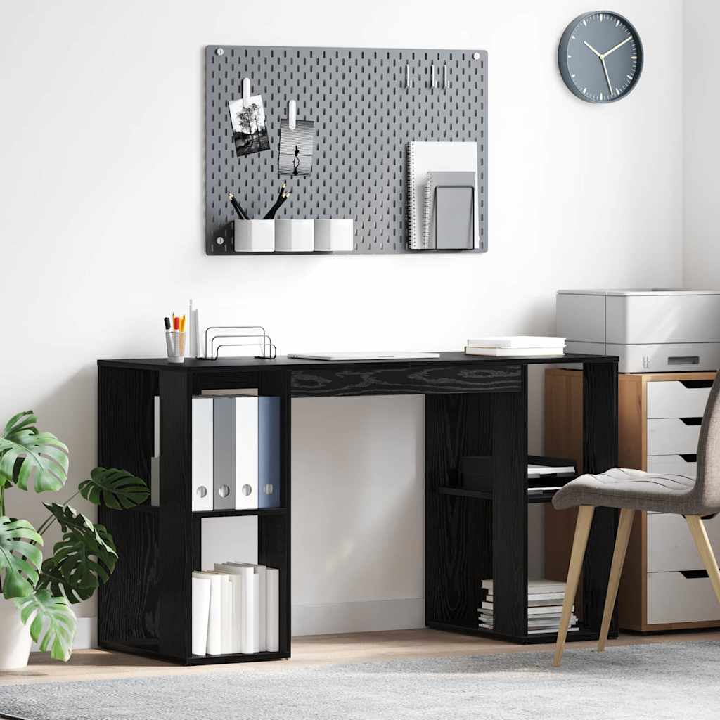 Desk with shelf 130 x 50.5 x 75 cm Engineered wood